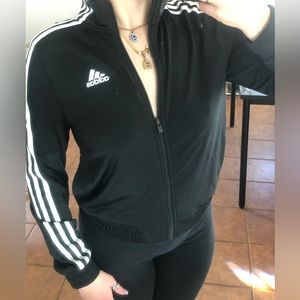ADIDAS striped lightweight black jacket in MEDIUM/SMALL